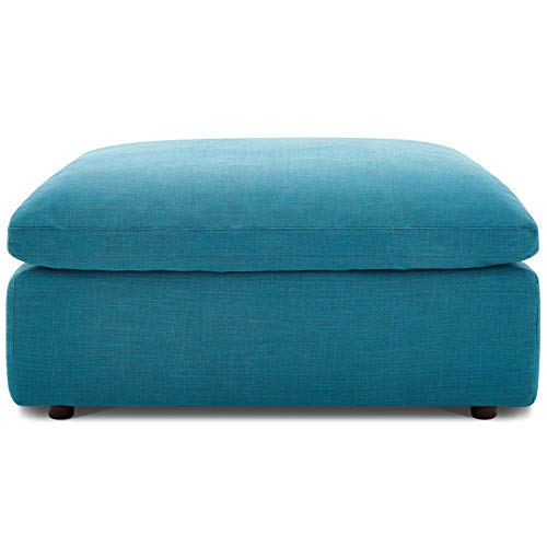 Modway Commix Down-Filled Overstuffed Upholstered Sectional Sofa Ottoman In Teal