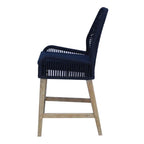 Coaster Nakia 25.5" Woven Rope & Wood Counter Stools in Dark Navy