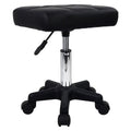 FURWOO Rectangle Rolling Stool with Wheels Height Adjustable Swivel Stool Chair for Spa Salon Massage Black