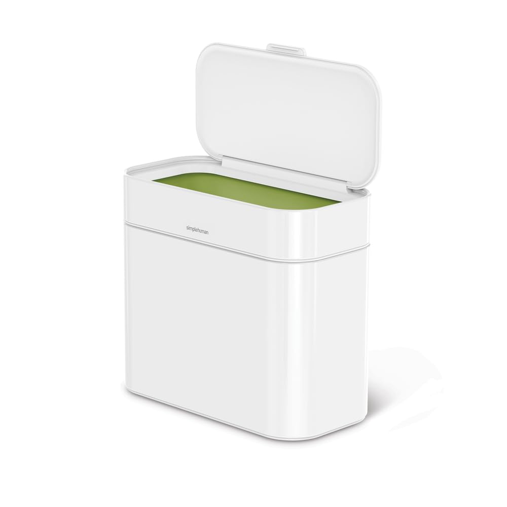 simplehuman Compost Caddy, Detachable and Countertop Bin, 4 Liter / 1.06 Gallon, White