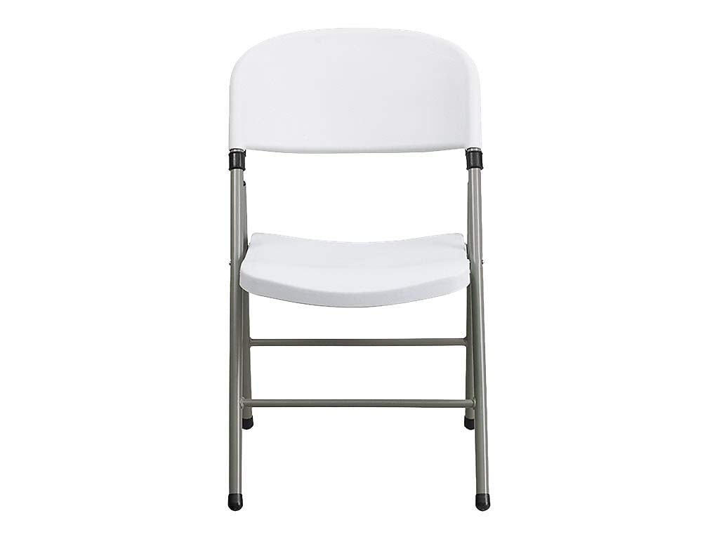 6 Pk. 330 lb. Capacity White Plastic Folding Chair with Gray Frame