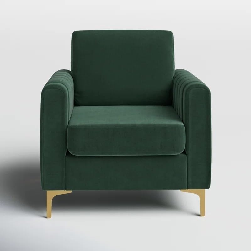 Uniquelittlefriend Modern Upholstered Accent Chair For Living Room Single Seater Armchair With Cushioned Seat And Backrest Conte