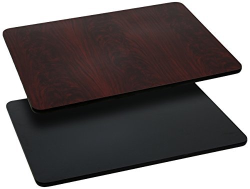 2 Pk. 24 x 42 Rectangular Table Top with Black or Mahogany Reversible Top