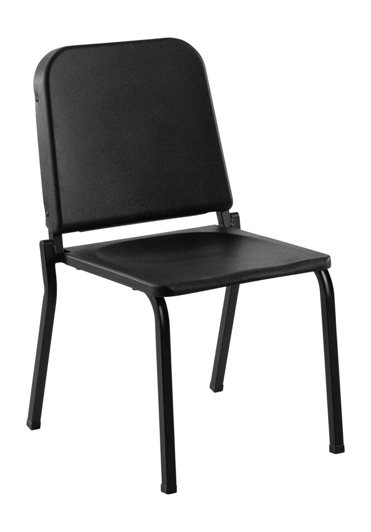 National Public Seating NPS 8200 Series 16" Modern Plastic Melody Music Chair in Textured Black