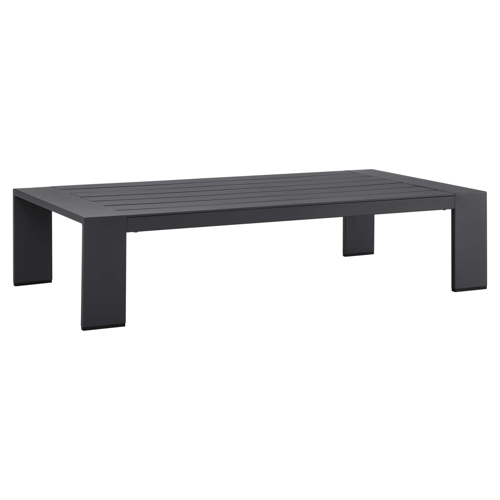 Modway Tahoe Aluminum Outdoor Patio Coffee Table in Gray