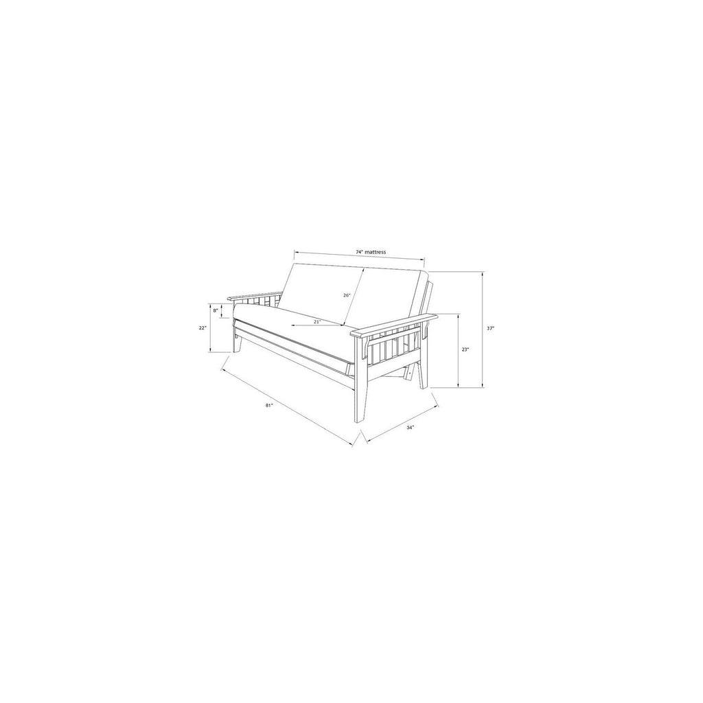 Kodiak Furniture Tucson Full Size Futon Frame, Rustic Walnut