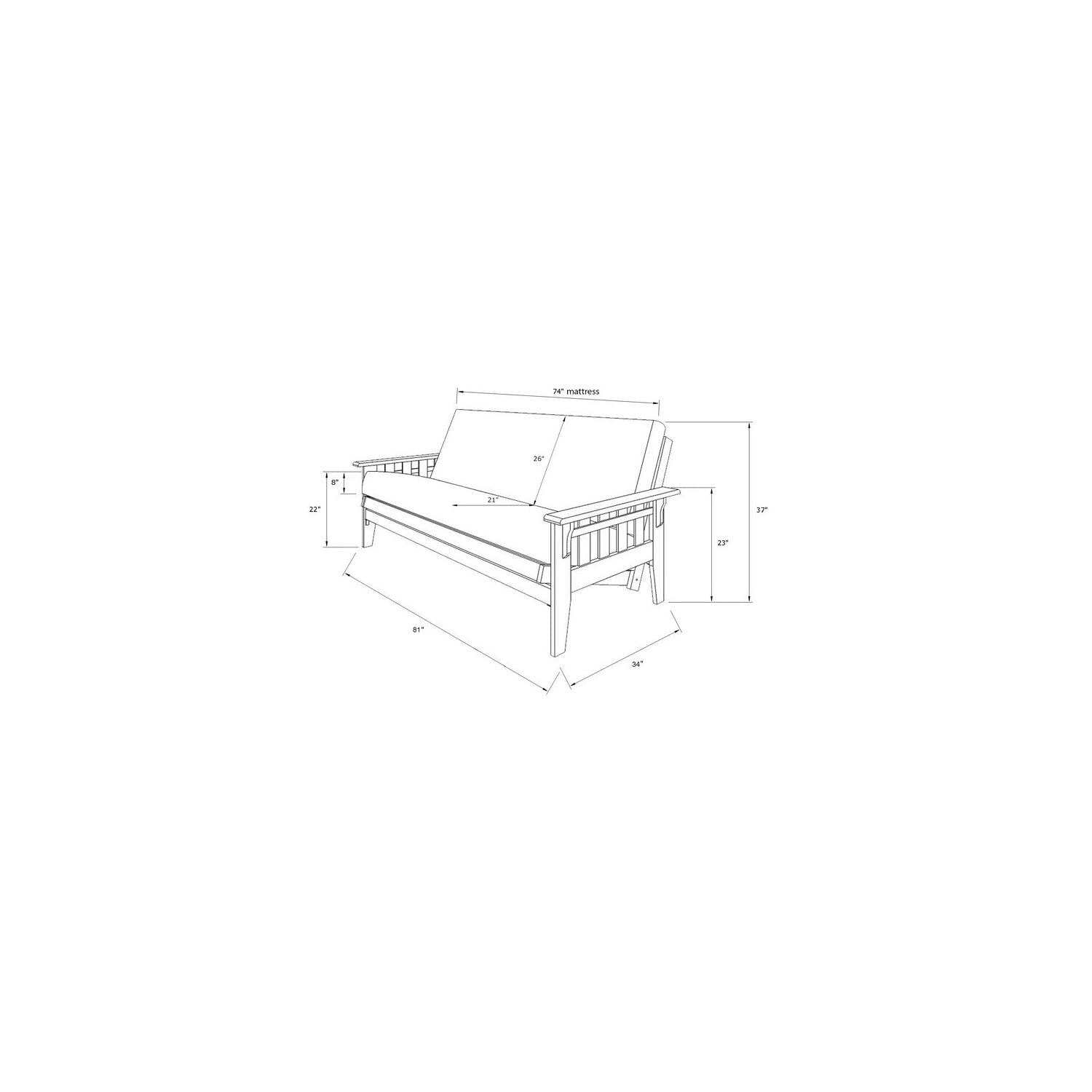 Kodiak Furniture Tucson Full Size Futon Frame, Rustic Walnut