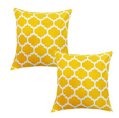 Vireo 100% Cotton Red Leaf Pattern Decorative Throw Pillow/Cushion Covers Set 16X16 Inchs Set Of 2 Pcs