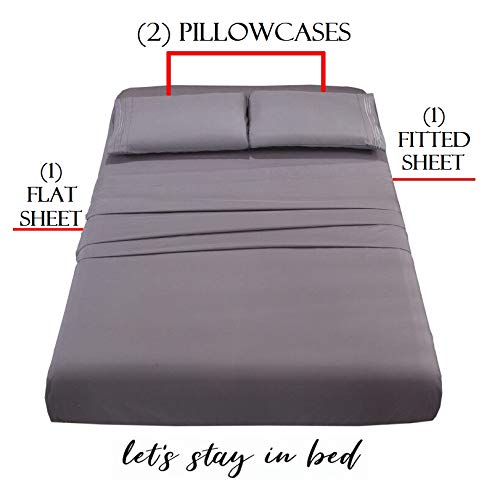 Elegant Comfort 1500 Thread Count Wrinkle & Fade Resistant Egyptian Quality 4-Piece Bed Sheet Set Ultra Soft Luxurious Set Inclu