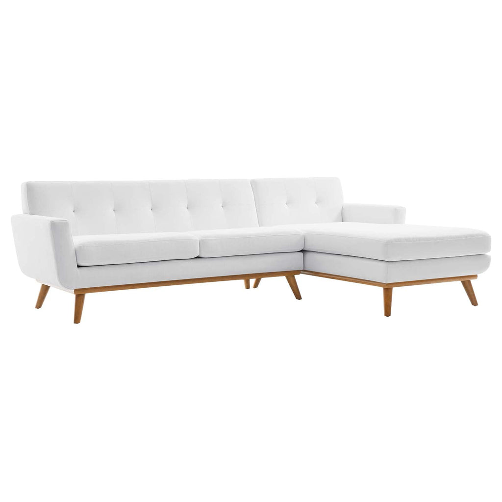 Modway Engage Upholstered Fabric, Right-Facing Sectional Sofa, White