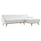 Modway Engage Upholstered Fabric, Right-Facing Sectional Sofa, White