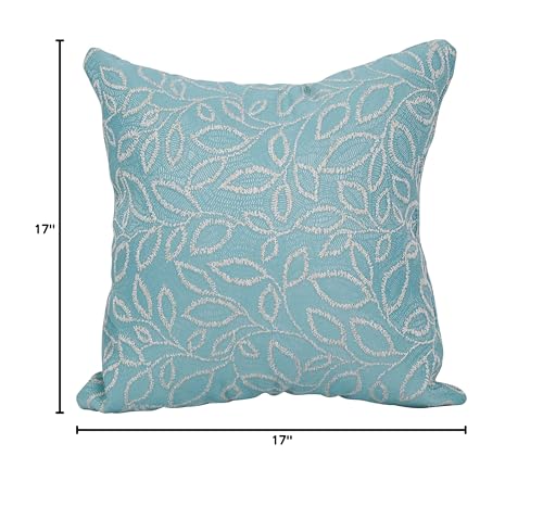 Blazing Needles Square Polyester Jacquard Throw Pillow, 17", Florian Caribb