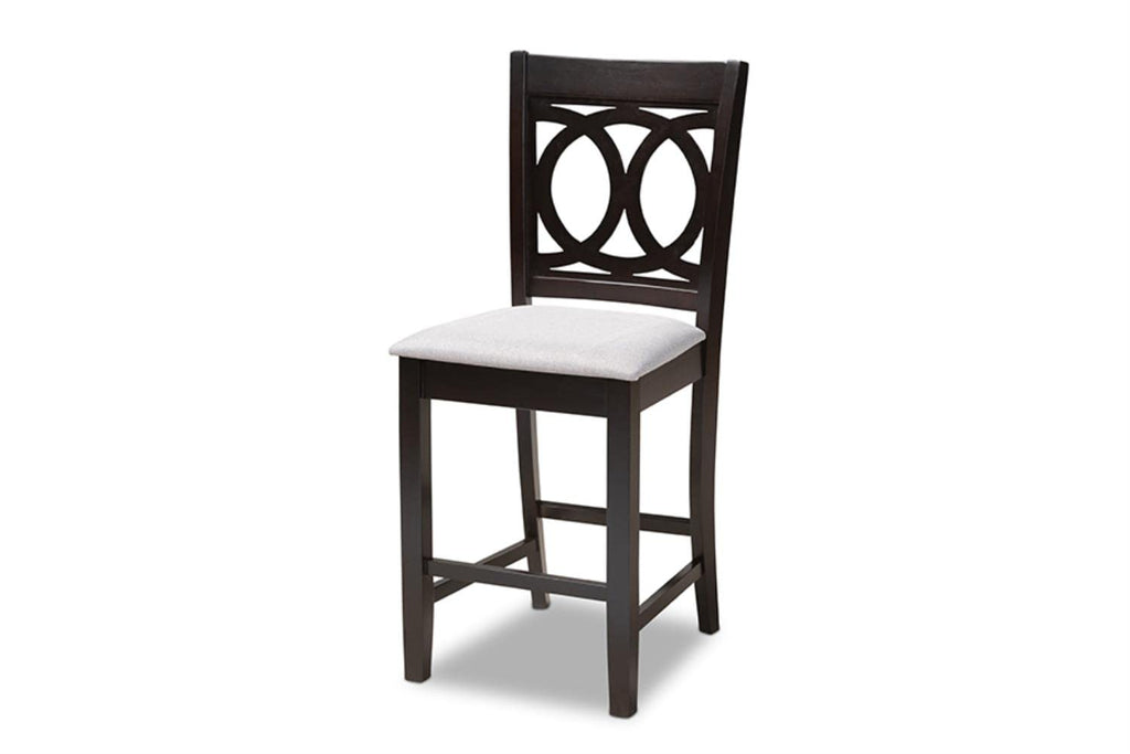 Baxton Studio Lenoir Modern and Contemporary Gray Fabric Upholstered Espresso Brown Finished 5-Piece Wood Pub Set