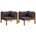 vidaXL Outdoor Solid Acacia Wood Corner Sofas with Dark Gray Cushions  Versatile, Robust, Weather, and Comfortable  Ideal for