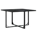 vidaXL 5 Piece Patio Dining Set with Cushions - Black Textilene Chairs and Tempered Glass Table, UV-Resistant, Compact Storage - Outdoor/Garden/Backyard Furniture