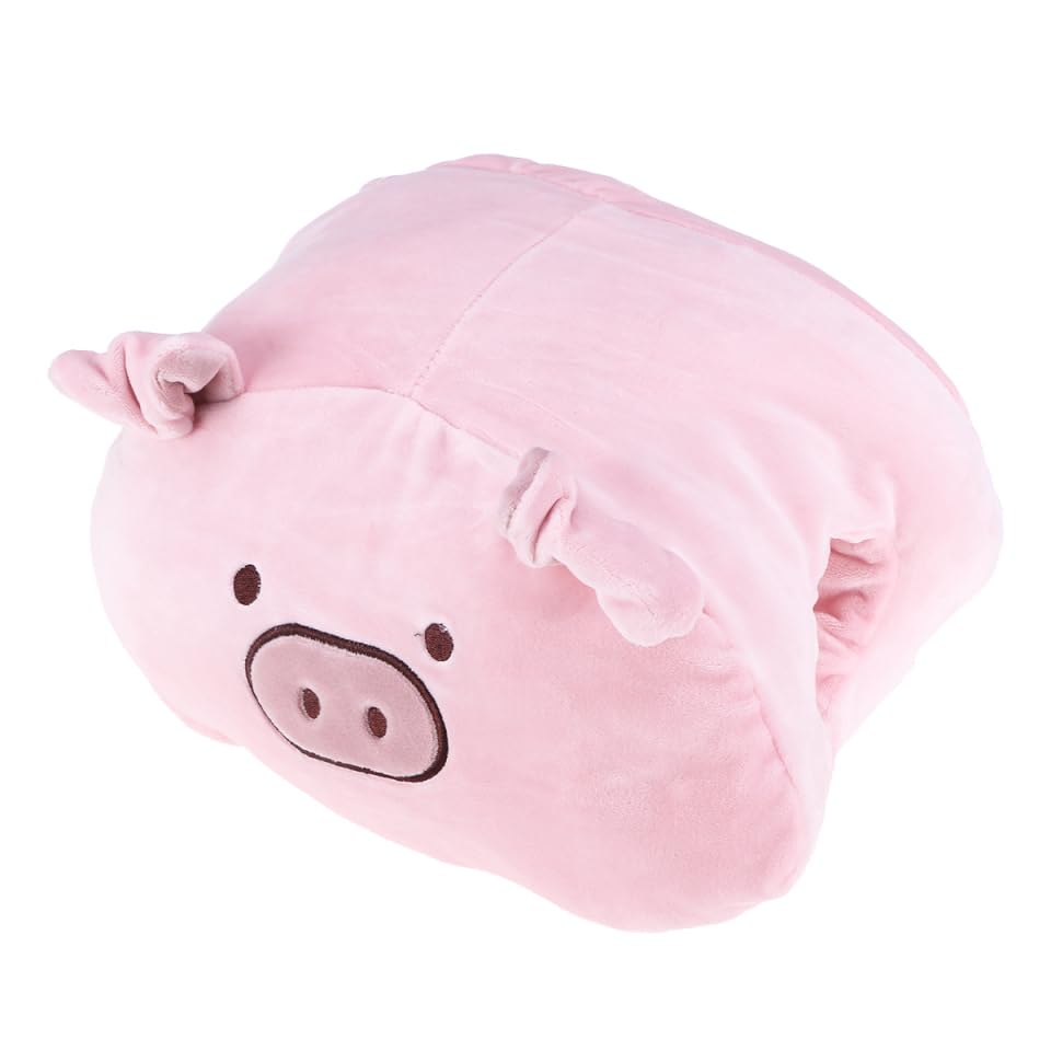 ifundom Plush Hand Warmer Pillow Pig Stuffed Toy Cartoon Pillow with Hand Warmers Soft Portable Plush Warmer for Home Office Tra