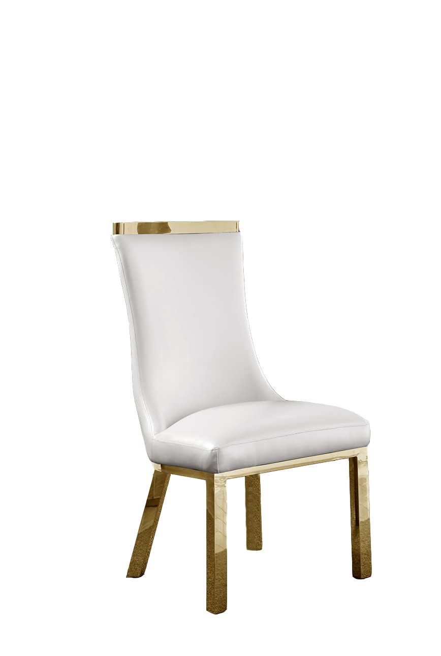 Best Quality Furniture Sc270-277 Chairs, White/Gold