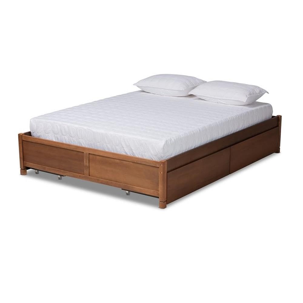 Baxton Studio Yara Brown Finished Wood King Size 4-Drawer Platform Storage Bed