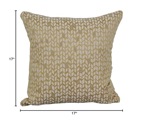 Blazing Needles Square Polyester Jacquard Throw Pillows, 17", Banyan Camel 2 Count
