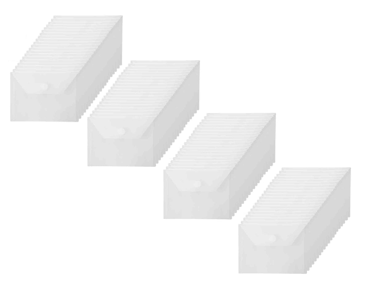 Yessart 4X6 Plastic Envelopes Hook Loop Closure Coupon Receipt Storage Holder 80 Pack (80 Pack)