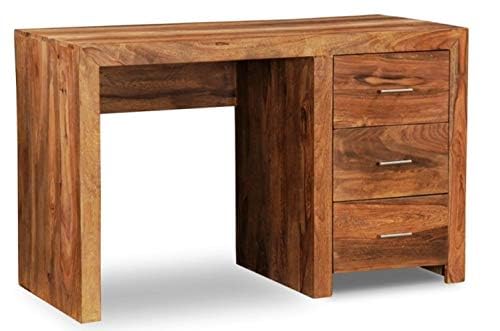Rask Wood Sheesham Wood Study Table With Drawer Storage Solid Wood Writing Table Computer Desk For Home Office Living Room (Teak