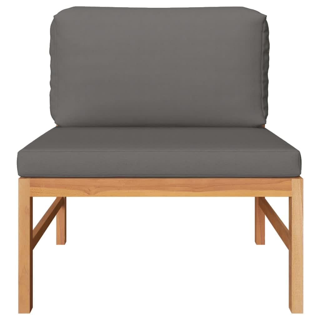 vidaXL Patio Lounge Set - 2 Piece Outdoor Furniture with Dark Gray Cushions - Fine Sanded Teak Hard Wood Elegant Design - Comfortable and Durable