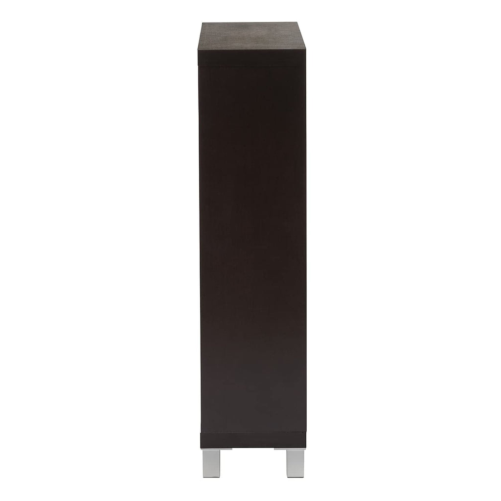 Baxton Studio Simms Modern Shoe Cabinet, Dark Brown