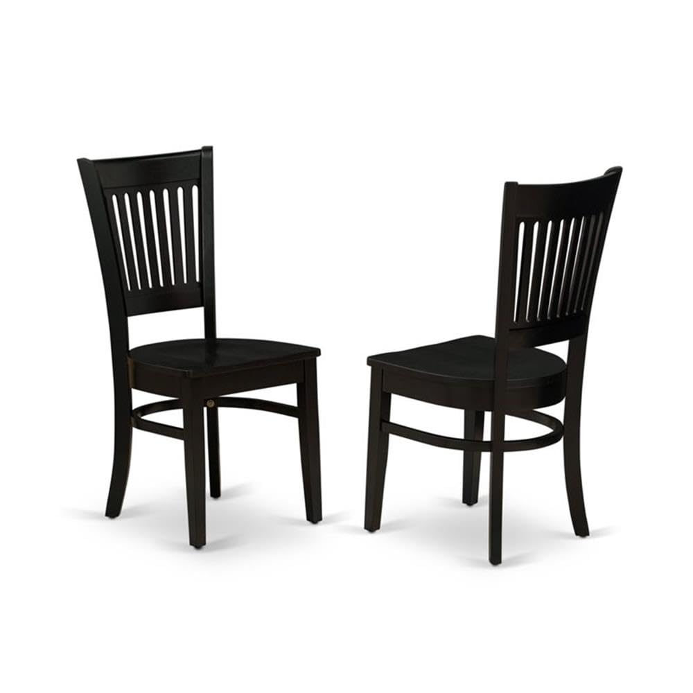 East West Furniture Weva7-Blk-W 7 Piece Dining Room Furniture Set Consist Of A Rectangle Kitchen Table With Butterfly Leaf And 6 Dining Chairs, 42X60 Inch, Black