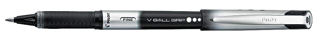 Vball Grip Liquid Ink Roller Ball Pen, Fine Point, Black Ink (Pil35570)