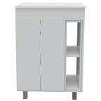 Montana 2-Piece Bathroom Set With Bathroom Vanity And Linen Cabinet, White