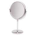 JERDON Two-Sided Tabletop Makeup Vanity Mirror - 5X-1X Magnification & Swivel Design - 9-Inch Diameter Mirror with Adjustable He