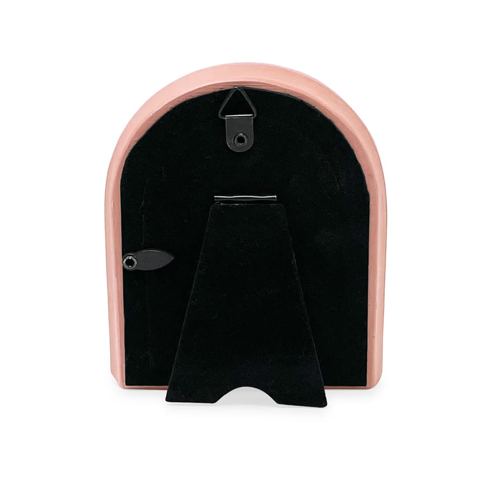Isaac Jacobs 2X3 Vertical Pink Arc Resin Picture Frame With Gradient Design, Decorative Photo Frame, Tabletop & Wall Display, Ha