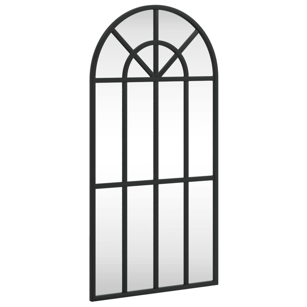 vidaXL Wall Mirror – Black Arch Iron Frame – 11.8"x23.6" Minimalistic Design – Durable Construction – Clear Reflection – Versatile for Bedroom Living Room Hallway Bathroom'