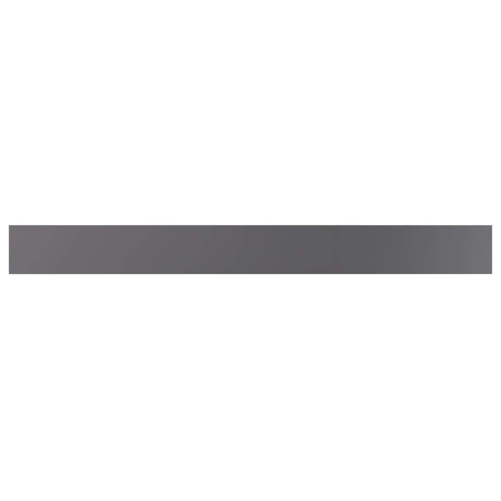 vidaXL Bookshelf Boards Set of 4, High Gloss Gray, 39.4"x3.9"x0.6", Easy-Clean Extra Storage Solution, Made of Premium Engineered Wood