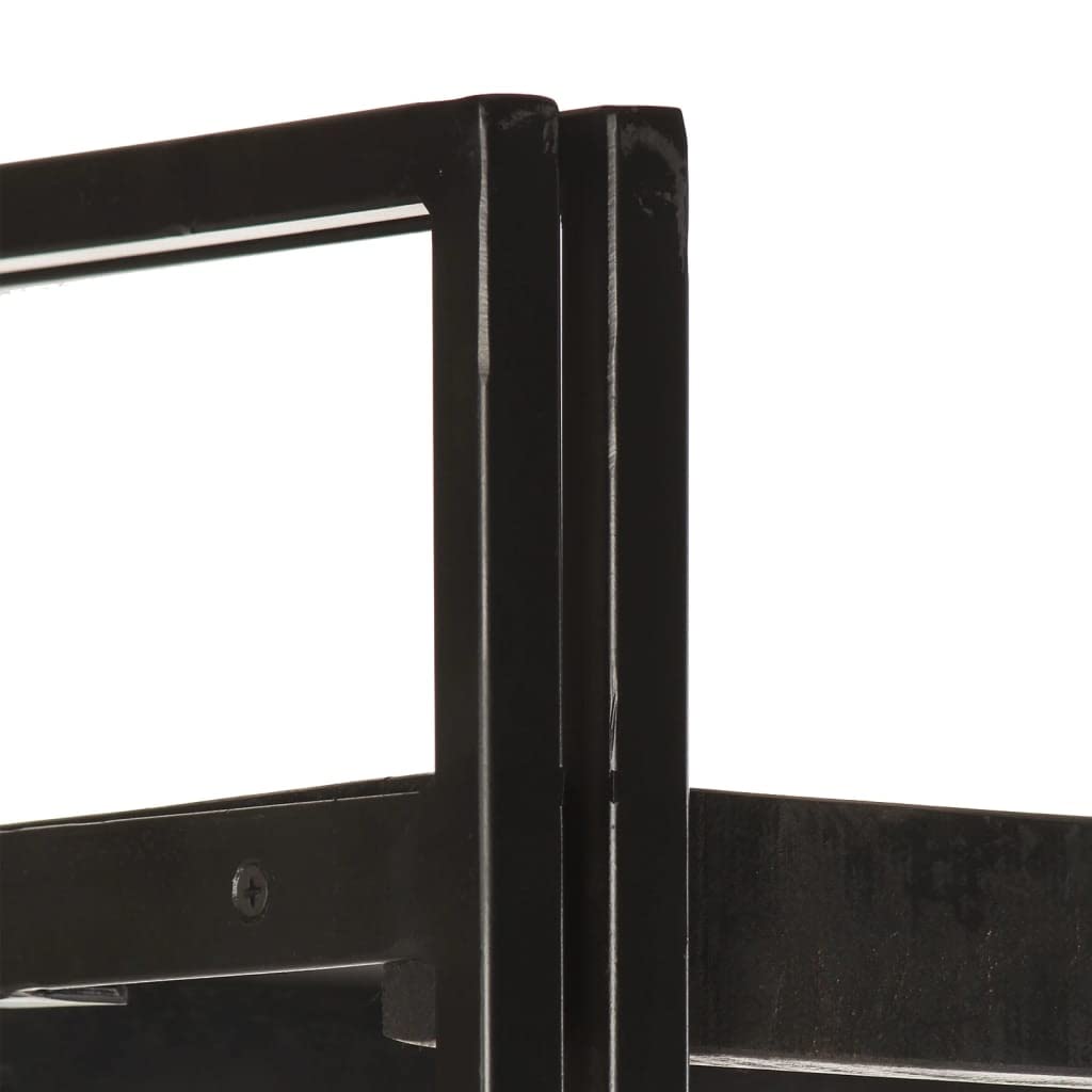 vidaXL 5-Tier Bookcase - 15.7"x11.8"x70.9" - Solid Rough Mango Wood Shelves with Powder-Coated Steel Frame - Black Industrial Style Furniture