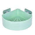 Medigo Wall Mount Storage Corner Shelf Bathroom Kitchen Rack Self Adhesive Shower Caddy Plastic Triangle Basket (1 Bathroom Corn