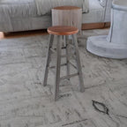 Ergode Rustic Teak & Gray Wood Ivy Counter Stool | Farmhouse Charm | No Assembly