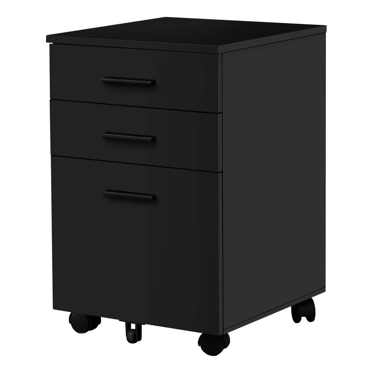 Monarch Specialties I 7781 File Cabinet, Rolling Mobile, Storage Drawers, Printer Stand, Office, Work, Laminate, Black, Contempo