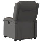 vidaXL Electric Leather Recliner Armchair-Gray Power Lift Chair with Adjustable Backrest/Footrest & Convenient Side Pocket for Living Room