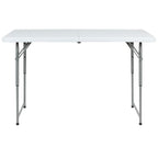 Flash Furniture 4-Foot Height Adjustable Bi-Fold Granite White Plastic Folding Table
