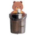 Teddy Bear Wall Mounted Toothbrush Holder with Drainage Cup