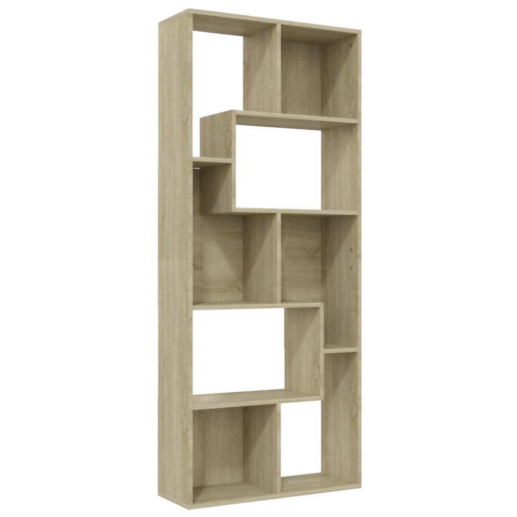 Vidaxl Book Cabinet Sonoma Oak 26.4inchX9.4inchX63.4inch Chipboard