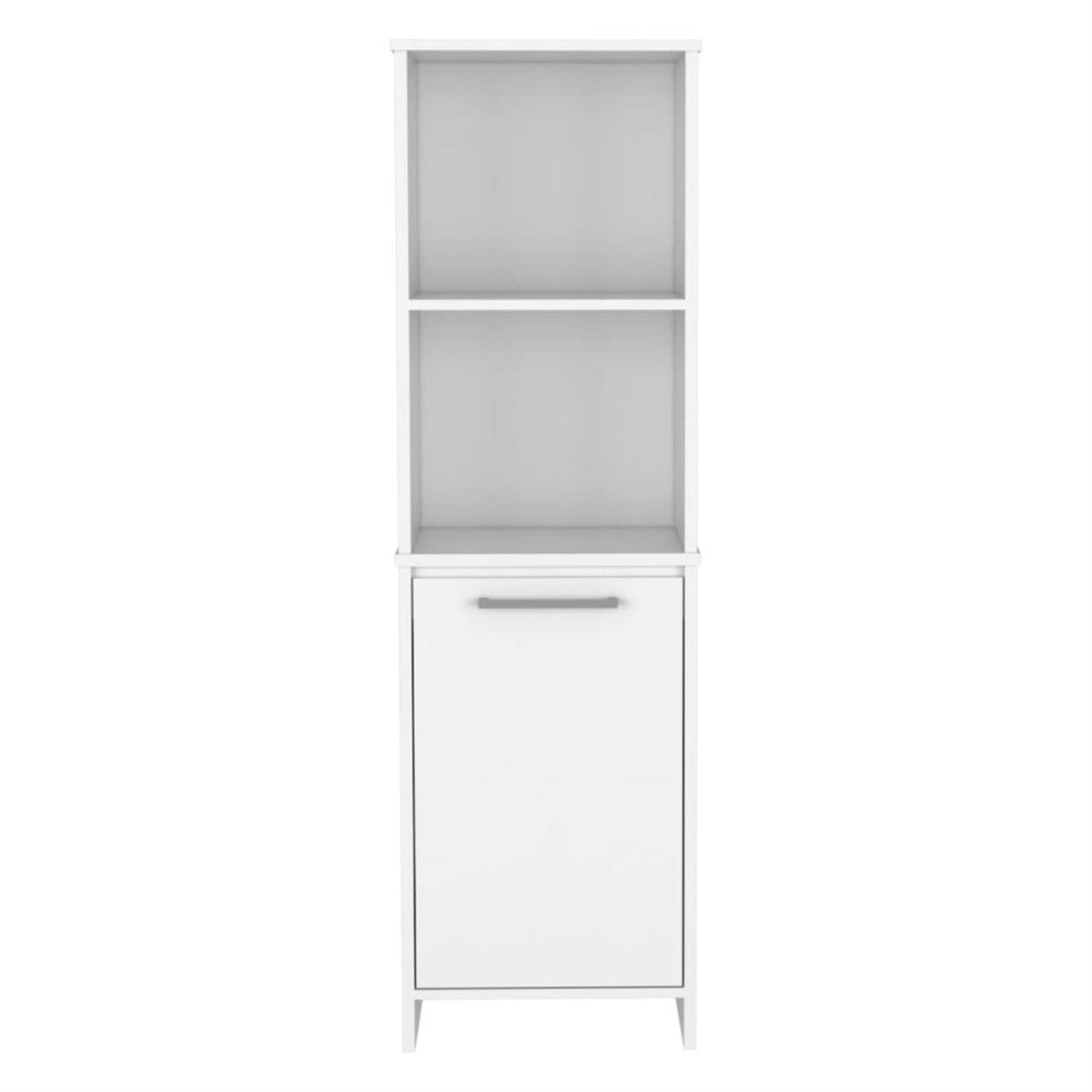 DEPOT E-SHOP Leticia Nightstand with Open Shelf and 2 Legs, Light Oak/White