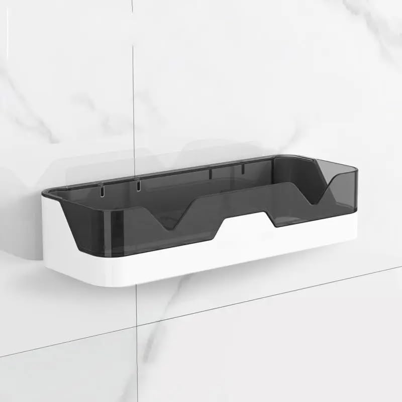 Triodhrishnit SelfAdhesive Bathroom Shelf Wall Mounted  Plastic Storage Rack Organizer For Bathroom & Kitchen, NoDrill Waterp