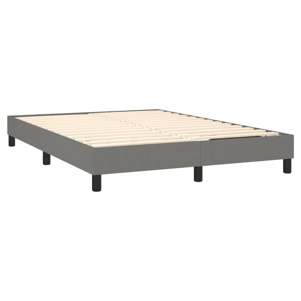 vidaXL Modern Queen Fabric Box Spring Bed Frame, Designed to Hold 59.8"x79.9" Mattress, Made of Plywood, Engineered Wood and 100% Polyester – Dark Gray