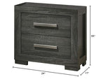 Best Quality Furniture Nightstand, Weathered Gray