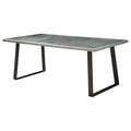 Acme Kaylia Rectangular Aluminum Top Dining Table in Gunmetal