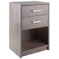 Ergode Wood Molina 2-Drawer Accent Table - Ash Gray Finish, Ample Storage, Sleek Contemporary Design, Multi-Purpose Furniture