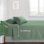 Manyshofu Extra Deep Pocket King Size Sheets - Hotel Luxury 1800 Thread Count Sheets & Pillowcases - Microfiber Bedding Set Up T