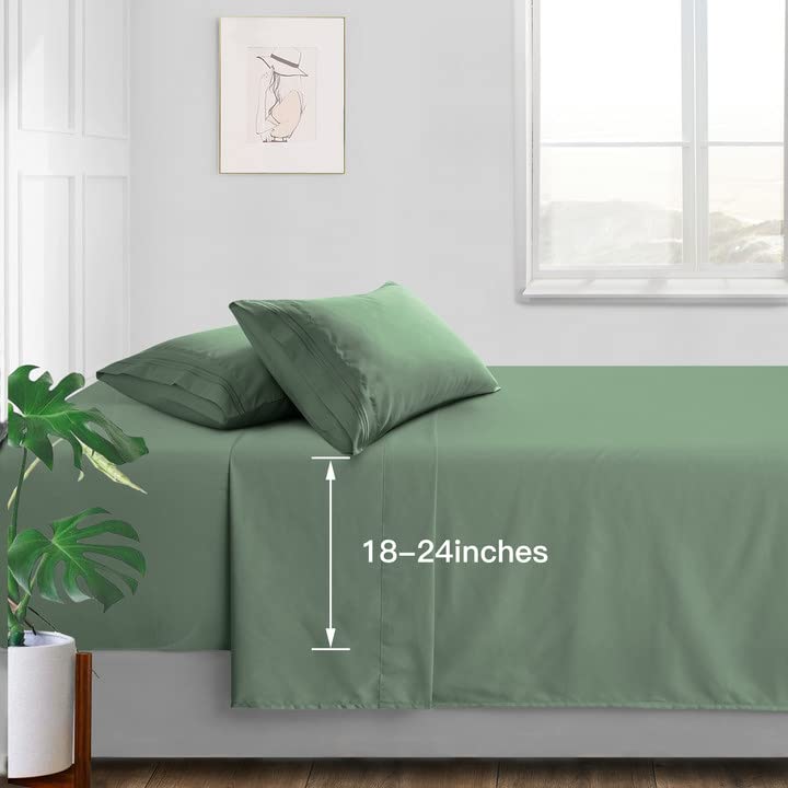 Manyshofu Extra Deep Pocket King Size Sheets - Hotel Luxury 1800 Thread Count Sheets & Pillowcases - Microfiber Bedding Set Up T